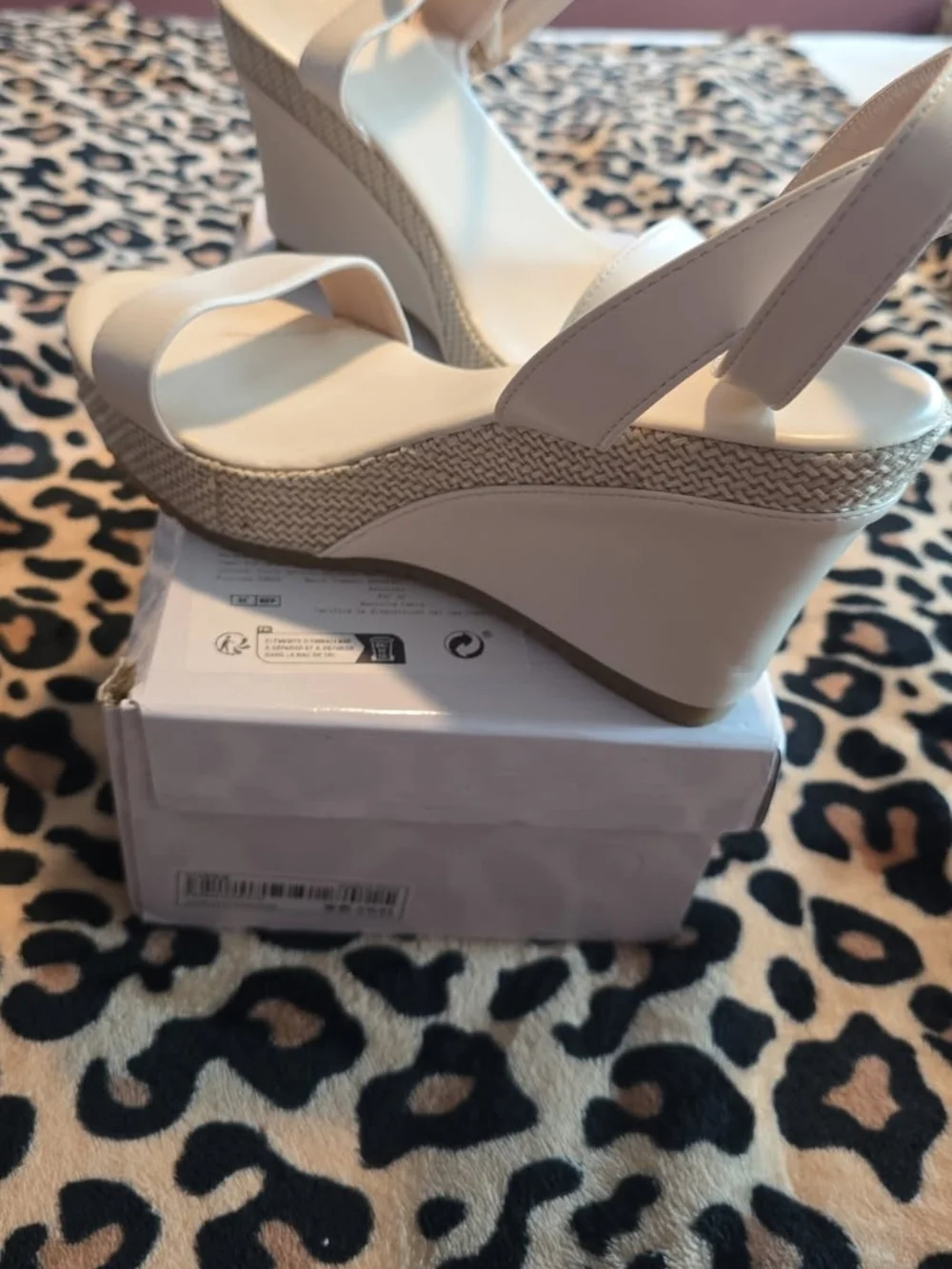Women’s Cream Ankle-Strap Platform Sandals